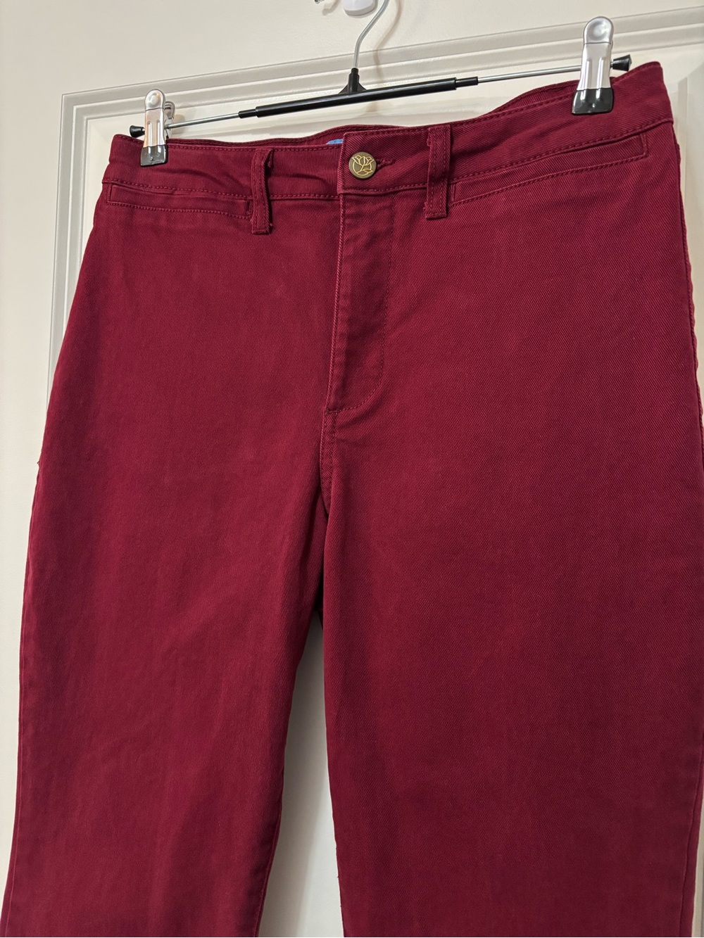 Draper James Burgundy Straight Leg Pants, Size 30 - Picture 3 of 8